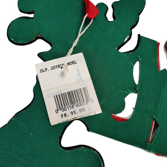 Vtg Disneyland Paris Christmas Wall Hanging Garland Joyeux Noel Mickey Minnie - Picture 10 of 12